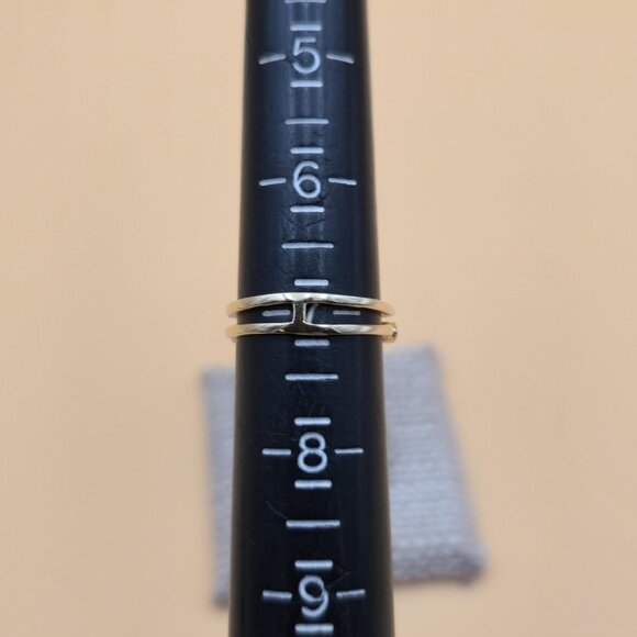 Size 7 Gold Over Sterling Silver Topaz With Onyx Gem Accents Ring A5471 - Picture 7 of 9